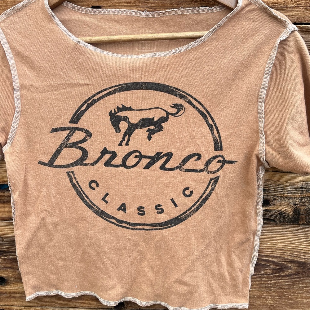 BRONCO | Tan Crop Top S - Picture 2 of 3